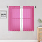 OWENIE Hot Pink Kitchen Sheer Curtains by OWENIE