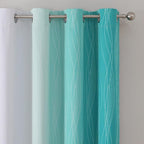 Estelar Textiler Full Room Darkening Greyish White and Teal Blackout Curtains - Image 4