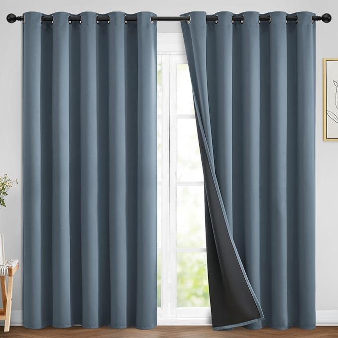 Yakamok 100% Blackout Lined Panels, Room Darkening Thermal Insulated Blackout by Yakamok