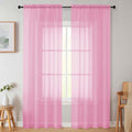 Sheer Pink Curtains for Bedroom Living Room 90 Inches Long 2 Panels Set by WelvetBLK