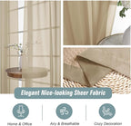 Taupe Sheer Curtains 84 Inches Long 2 Panels, Elegant Airy Transparent Light - Image 4