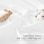 NICETOWN White Linen Curtains 72 inches Long, Grommet Privacy Window Treatments - Image 4