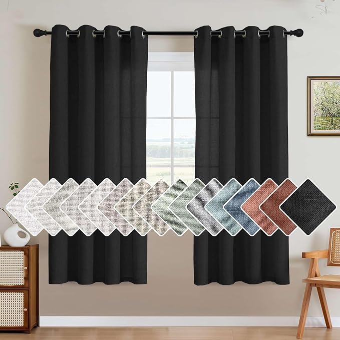 H.VERSAILTEX Living Room Linen Curtains Home Decorative Nickel Grommet Curtains by HVERSAILTEX