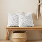 decorUhome Throw Pillow Covers 18x18 Inch Set of 2, Soft Plush Faux Wool White - Image 4
