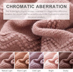BOURINA Coral Pink Throw Blanket 50 x90 Inches Textured Solid Soft Sofa Throw - Image 8