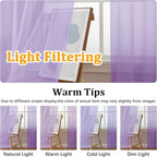 Gwine Lilac Sheer Curtains 30 Inch Length, Short Light Filtering Voile Small - Image 6