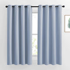 NICETOWN Vintage Blue Blackout Curtains 63 inches Long, Grommet Room Darkening by NICETOWN