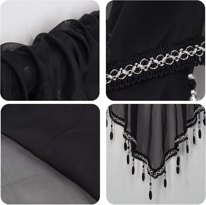 Molaxhome Swag Curtain 51 inch Length Rod Pocket Scalloped Curtain Valance - Image 7