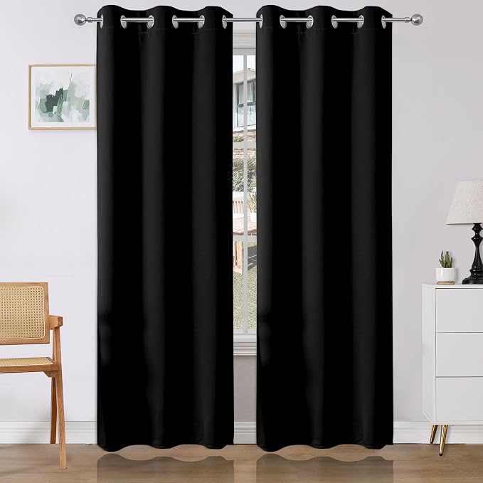Joydeco Blackout Curtains 90 Inches Long 2 Panels Set, Thermal Insulated Long by JOYDECO