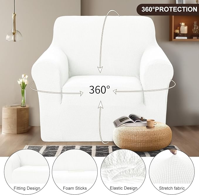 U-NICE HOME Stretch Recliner Chair Cover, Pet Friendly Armchair Slipcover - Image 3