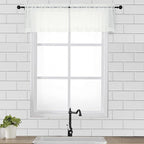 OVZME Ivory Window Valances Sheer Curtains, Modern Top Dual Rod Pocket Light by OVZME