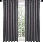 Deconovo Blackout Curtains, Thermal Insulated, W52 x L45 2 Panels, Back Tab - Image 2