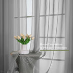 Lecloud Charcoal Grey Sheer Curtains 90 Inches Long 2 Panels Set, Dual Rod - Image 4