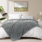 HIMEET Grey Ribbed Twin Blanket - Image 7