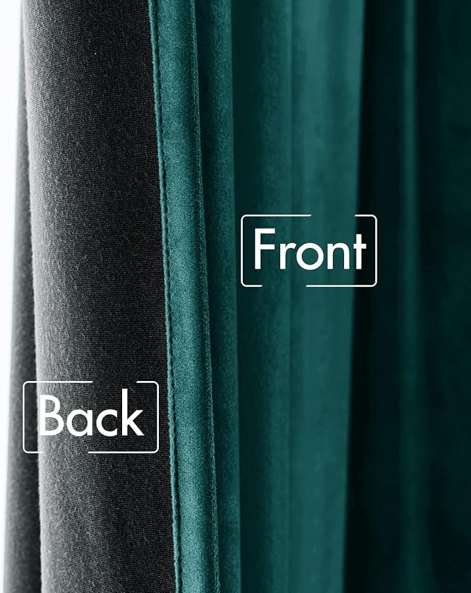 MIULEE Velvet Curtains 90 inches 2 Panels Luxury Blackout Curtains - Image 6