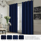 Yakamok 100% Blackout Curtain Panels 63 inches Cold and Light Blocking Drapes - Image 7