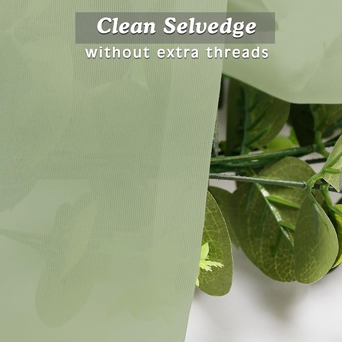 Simplebrand Rod Pocket Top Solid Voile Sheer Curtains - Image 4