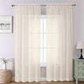 Chyhomenyc Cream Sheer Curtains 90 Inches Long by Chyhomenyc