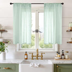 BGment Light Green Linen Curtains 45 Inch Length by BGment