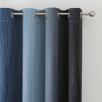 Estelar Textiler Navy Blue and Black Ombre Blackout Curtains 63 Inch Length 2 - Image 4