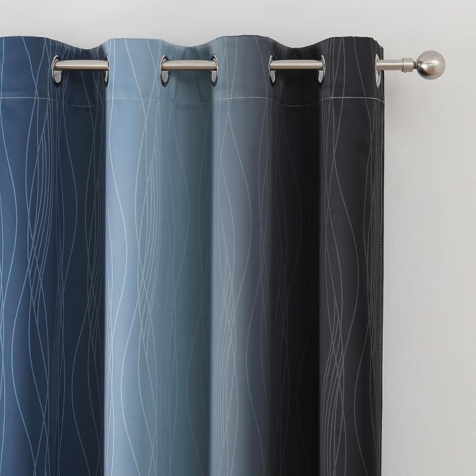 Estelar Textiler Black and Navy Blue Blackout Curtains - Image 4