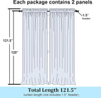 Simplebrand Ivory Sheer Curtains 120 Inches Long, Extra Long Rod Pocket Solid - Image 2