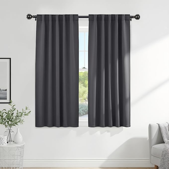 PONY DANCE Grey Window Curtains - 42 W x 72 L by PONYDANCE