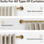 Zeerobee Curtain Rods for Windows 66 to 120, 1 Inch Industrial Wrap Around Warm - Image 8