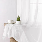 Lecloud White Sheer Curtains 90 Inches Long 2 Panels, Farmhouse Voile Window - Image 7