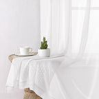 Lecloud Sheer White Curtains 96 Inches Long 2 Panels, Farmhouse Soft Voile - Image 7
