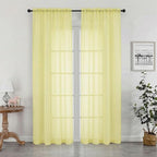 OWENIE Sheer Curtains 84 inches Long 2 Panels Set by OWENIE