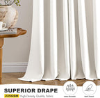 MIULEE Ivory Blackout Curtains for Bedroom Living Room 84 Inches Long 2 Panels - Image 5
