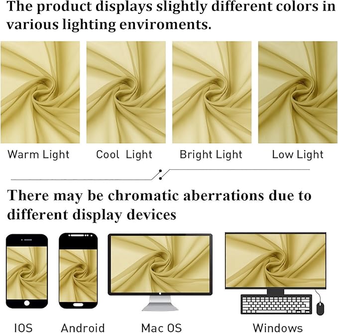 Lecloud Yellow Sheer Curtains 90 Inches Long 2 Panels, Gauzy Light Filtering - Image 7