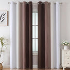 Estelar Textiler Brown and Greyish White Gradient Blackout Curtains - Image 2
