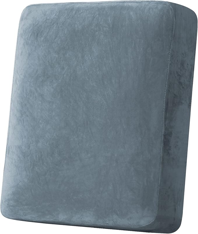 H.VERSAILTEX Velvet Stretch Couch Cushion Cover Plush Cushion Slipcover by HVERSAILTEX