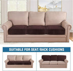H.VERSAILTEX Velvet Stretch Couch Cushion Cover Plush Cushion Slipcover - Image 3