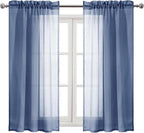 DWCN Sheer Curtains Semi Transparent Voile Rod Pocket Curtains - Image 9