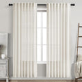 Nanspring Cream Linen Curtains 83 Inch Length 2 Panels Set by Nanspring