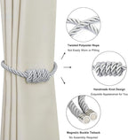 BEL AVENIR Magnetic Curtain Tiebacks, Decorative Drapery Holdbacks Modern Woven - Image 4