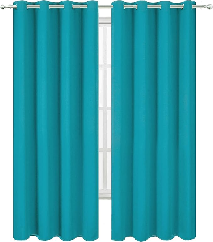 LEMOMO Teal/Turquoise Kids Blackout Curtains - Image 2