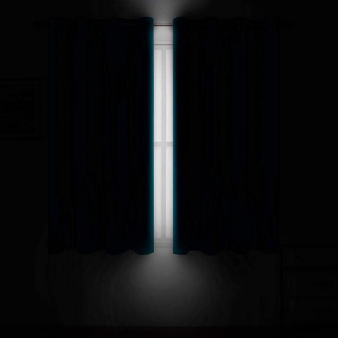 LEMOMO Teal Thermal Blackout Curtains/52 x 54 Inch/Set of 2 Panels Room - Image 3