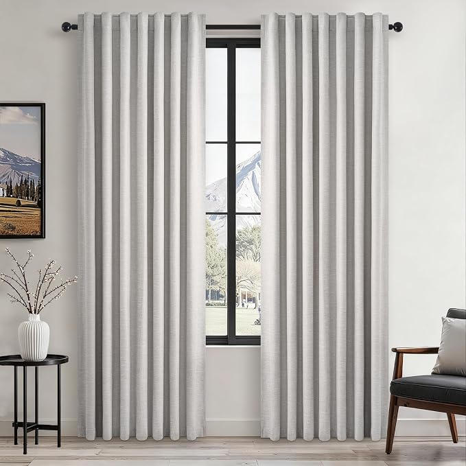 Topfinel Grey Beige 78 Inch Long Curtains by Topfinel