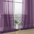 OVZME Plum Sheer Curtains 84 Inches Long 2 Panels - Image 6