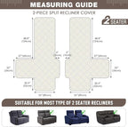 TAOCOCO 100% Waterproof Oversized Loveseat Recliner Cover, Non Slip Split Couch - Image 5