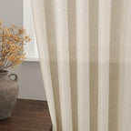 Nanspring Beige Cafe Curtains 45 Inch Length Set 2 Panel Back Tab Pocket Semi - Image 2