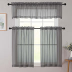 Cafe Curtains 36 Inch Length Tier 2 Pieces, Modern Soft Airy Sheer Kitchen - Image 8
