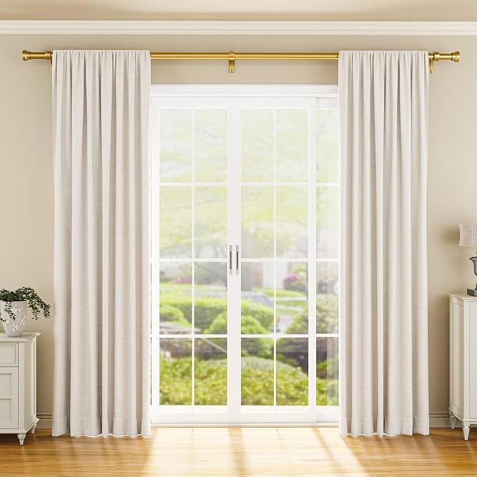 YaFex Curtain Rods 32-144 Inch, Heavy Duty 1 Inch Adjustable Curtain Rod - Image 2
