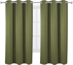 LEMOMO Olive Green Thermal Blackout Curtains/38 x 63 Inch/Set of 2 Panels Room - Image 2