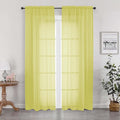 OWENIE Sheer Lemon Curtains for Bedroom Living Room 78 Inches Long 2 Panels Set by OWENIE