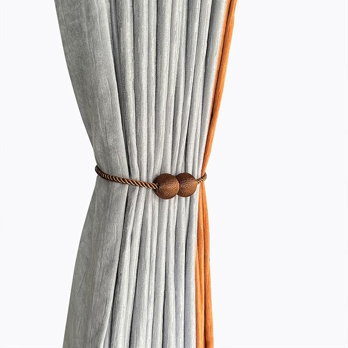 Melaluxe 4 Pack Magnetic Curtain Tiebacks, Decorative Curtain Holdbacks - Image 2